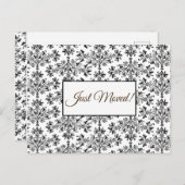 Bewerkbare Bloemen Damast Zwart op Wit Net Verplaa Briefkaart (Voorkant / Achterkant)