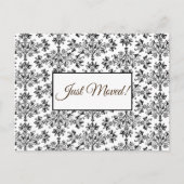 Bewerkbare Bloemen Damast Zwart op Wit Net Verplaa Briefkaart (Voorkant)