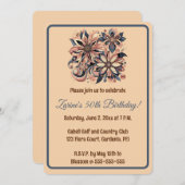 Bewerkbare bloemen en krullen kaart (Voorkant / Achterkant)