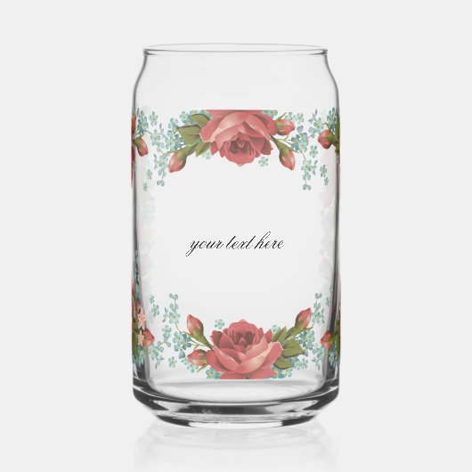 bewerkbare bloemen frame  blikvorm glas (Links)
