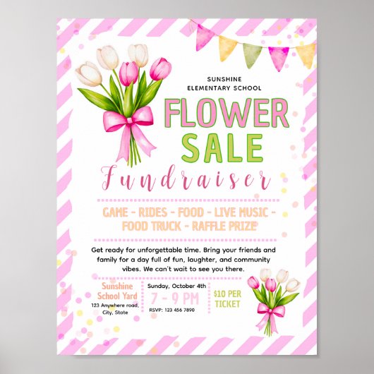 Bewerkbare bloemen uitverkoop Fondsenwervingsfolde Poster (Voorkant)