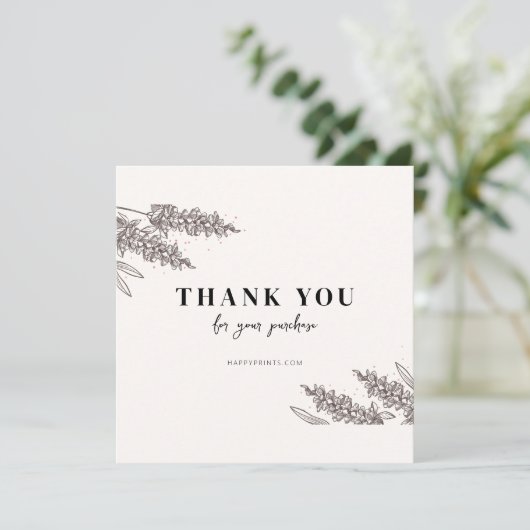 Bewerkbare bloemenBedankt voor uw bestelling Bedankkaart (Staand voorkant)