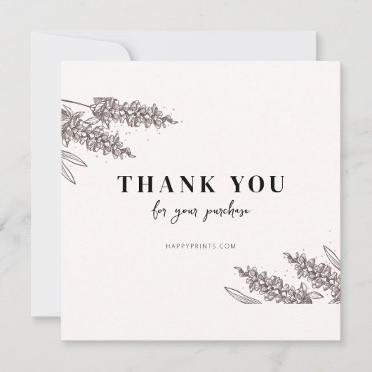 Bewerkbare bloemenBedankt voor uw bestelling Bedankkaart (Voorkant)