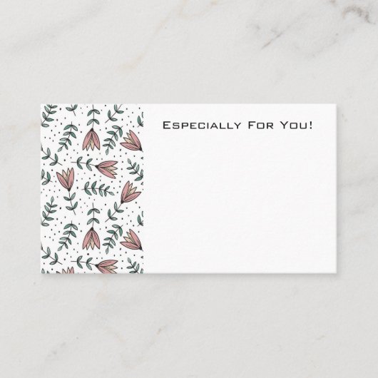 Bewerkbare Bloemenwinkel Boutique Boeket Bericht K Visitekaartje (Voorkant)