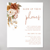 Bewerkbare bloemenzonsondergang bruiloft blazen hu poster (Voorkant)