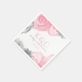 BEWERKBARE BLOEMKLEUR! Waterverf bruiloft servet (Hoek)