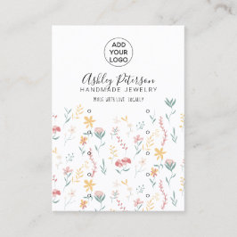 Bewerkbare bloemmotief logo multi stud oorbel visitekaartje