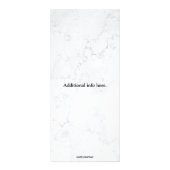 Bewerkbare bloemmotief op marmeren service en prij reclamekaart (Achterkant)