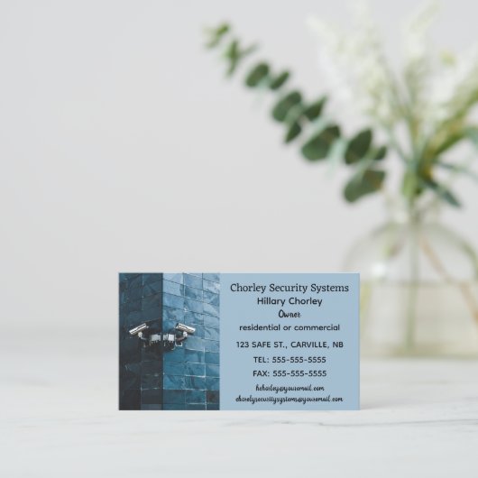 Bewerkbare Blue Brick-beveiligingssystemen Visitekaartje (Staand voorkant)