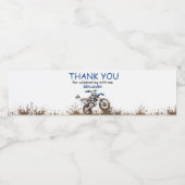 Bewerkbare Blue Dirt Bike Waterfles Etiket (Enkel label)