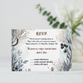 Bewerkbare Blue Flower Garden RSVP Kaartje (Staand voorkant)