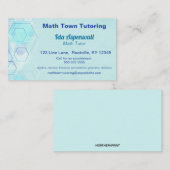 Bewerkbare Blue Geometric Wiskunde Tutor Visitekaartje (Voorkant / Achterkant)