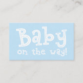 Bewerkbare Blue Gift Registry Kaart, Baby onderweg Informatiekaartje (Voorkant)