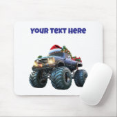 Bewerkbare Blue Monster Truck Christmas Mousepad Muismat (Met muis)