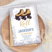 Bewerkbare Blue Schaats Party Uitnodigen Kaart