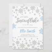 Bewerkbare Blue Silver Glitter Winter Baby Showe Kaart (Voorkant)