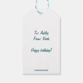 Bewerkbare Blue Tea Cup met Rozen theezakje Cadeaulabel (Achterkant)