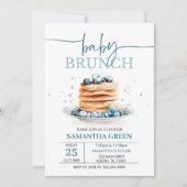 Bewerkbare Blueberry Baby Brunch Baby shower Invit Kaart (Voorkant)