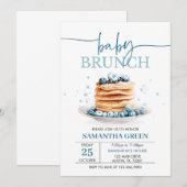 Bewerkbare Blueberry Baby Brunch Baby shower Invit Kaart (Voorkant / Achterkant)