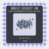 Bewerkbare Blueberry Jam Vierkante Sticker (Voorkant)