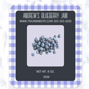 Bewerkbare Blueberry Jam Vierkante Sticker