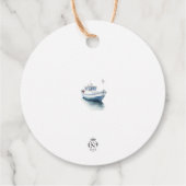 Bewerkbare Boat Circle Favor/ Bedankt Label - Boy (Achterkant)