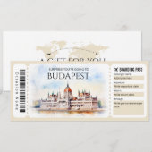 Bewerkbare Boedapest Hongarije vliegtuig instapkaa Kaart (Voorkant / Achterkant)