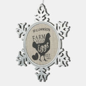 Bewerkbare Boerderij Stijl Familie Boerderij Eiere Tin Sneeuwvlok Ornament (Rechts)