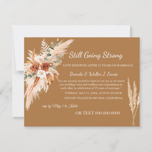 Bewerkbare Bohemian gelofte verlenging uitnodiging (Voorkant)