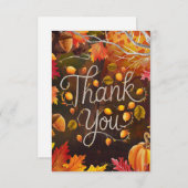 Bewerkbare Boho Autumn Herfst Bedankkaart (Voorkant / Achterkant)