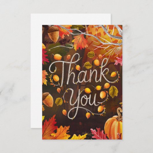 Bewerkbare Boho Autumn Herfst Bedankkaart (Voorkant / Achterkant)