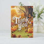 Bewerkbare Boho Autumn Herfst Bedankkaart (Staand voorkant)