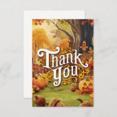 Bewerkbare Boho Autumn Herfst Bedankkaart (Voorkant / Achterkant)