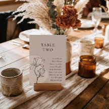 BEWERKBARE Boho Bloemige Tafel Nummer