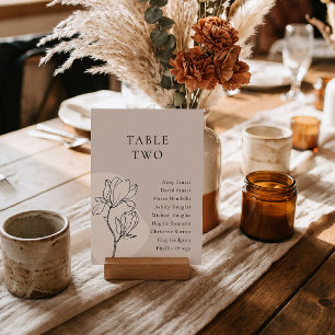 BEWERKBARE Boho Bloemige Tafel Nummer Kaart