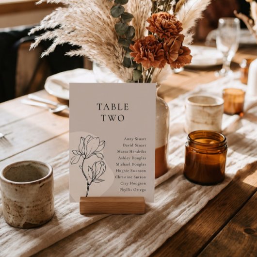 BEWERKBARE Boho Bloemige Tafel Nummer Kaart