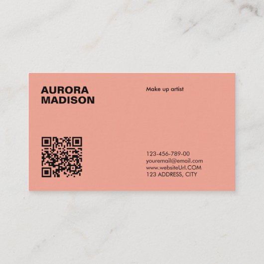 Bewerkbare Boho Business Card Template QR-code Visitekaartje (Achterkant)