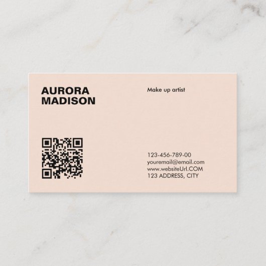 Bewerkbare Boho Business Card Template QR-code Visitekaartje (Achterkant)