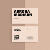 Bewerkbare Boho Business Card Template QR-code Visitekaartje