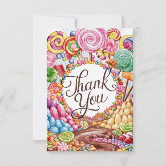 Bewerkbare Boho Candyland bedankkaart (Voorkant)