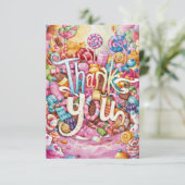 Bewerkbare Boho Candyland bedankkaart (Staand voorkant)