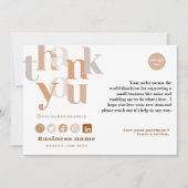 Bewerkbare Boho dank u visitekaartje template Bedankkaart (Voorkant)