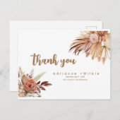 Bewerkbare Boho en Pampas Dank je kaart. Briefkaart (Voorkant / Achterkant)