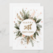 BEWERKBARE BOHO FLORAL HAPPY BIRTHDAY FEESTDAGENKAART (Voorkant / Achterkant)