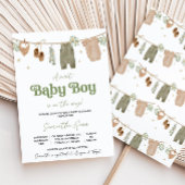 Bewerkbare Boho Het is een Boy Baby Kleding Baby s Kaart