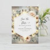 Bewerkbare Boho Mason Jar Wedding Save The Date (Staand voorkant)
