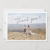Bewerkbare Boho Minimalistische Foto Bedankkaart (Voorkant)