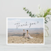 Bewerkbare Boho Minimalistische Foto Bedankkaart (Staand voorkant)