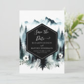 Bewerkbare Boho Mountain Wedding Save The Date (Staand voorkant)