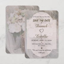 Bewerkbare Boho Neutrale Trouwkaart 'Save The Date